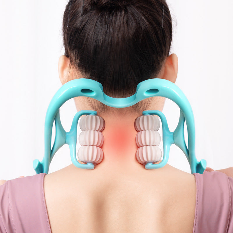 Six-Wheel Neck & Shoulder Manual Massager – Relax Anytime, Anywhere